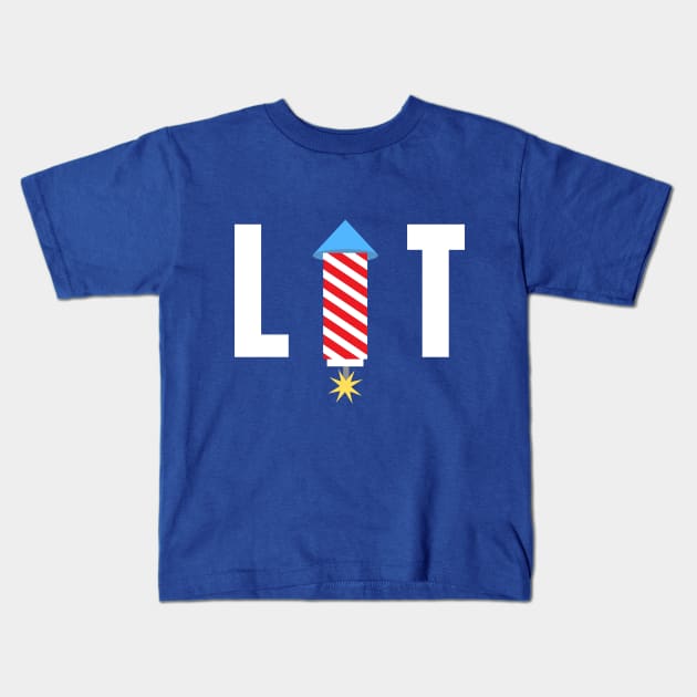 Lit - 4th of July Fireworks Kids T-Shirt by Craftee Designs